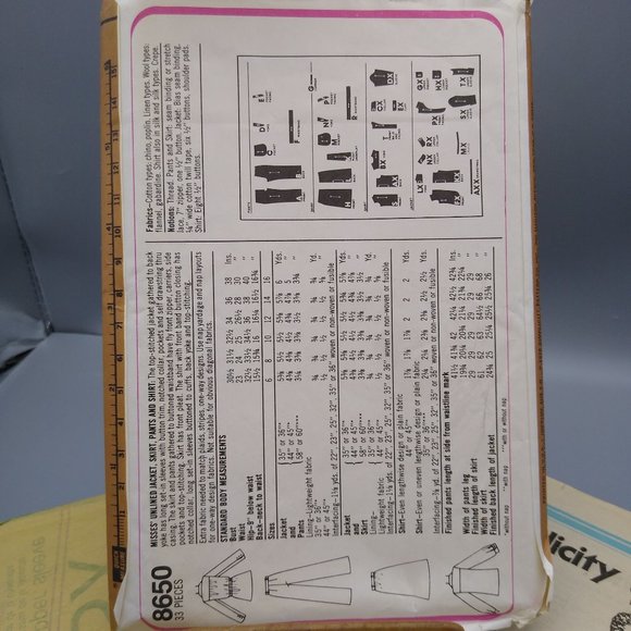 UNCUT Vintage Sewing PATTERN Simplicity 8650, Two Sizes Charles Suppon 1978 - Picture 3 of 3